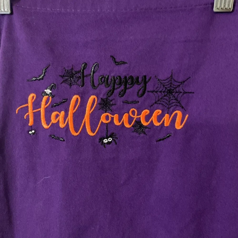 Custom Made Kitchen Apron With Embroidery & Removable Towel Washable Halloween